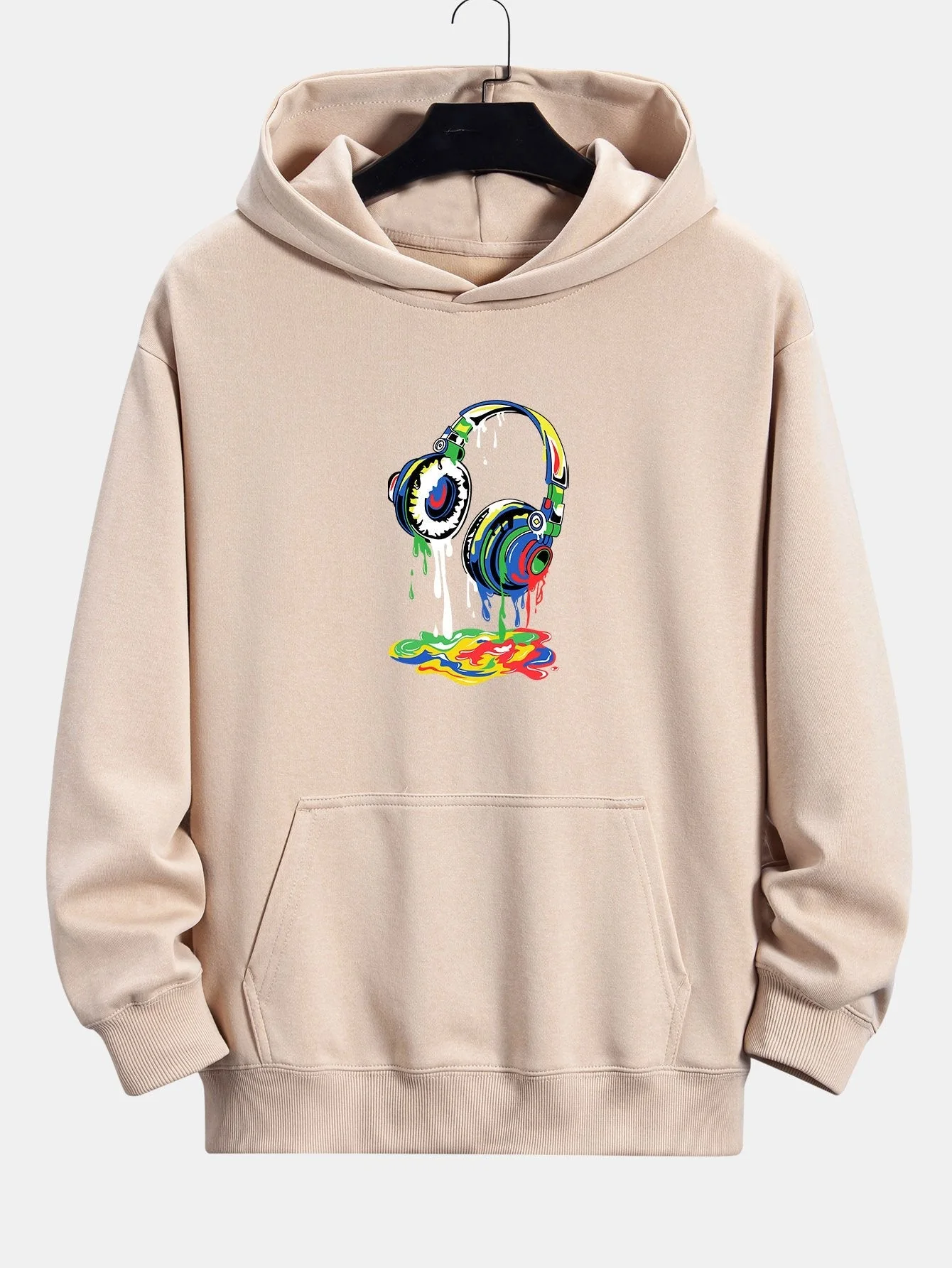 Tyrell | Dissolving Headphones Print Relax Fit Hoodie - Image 3
