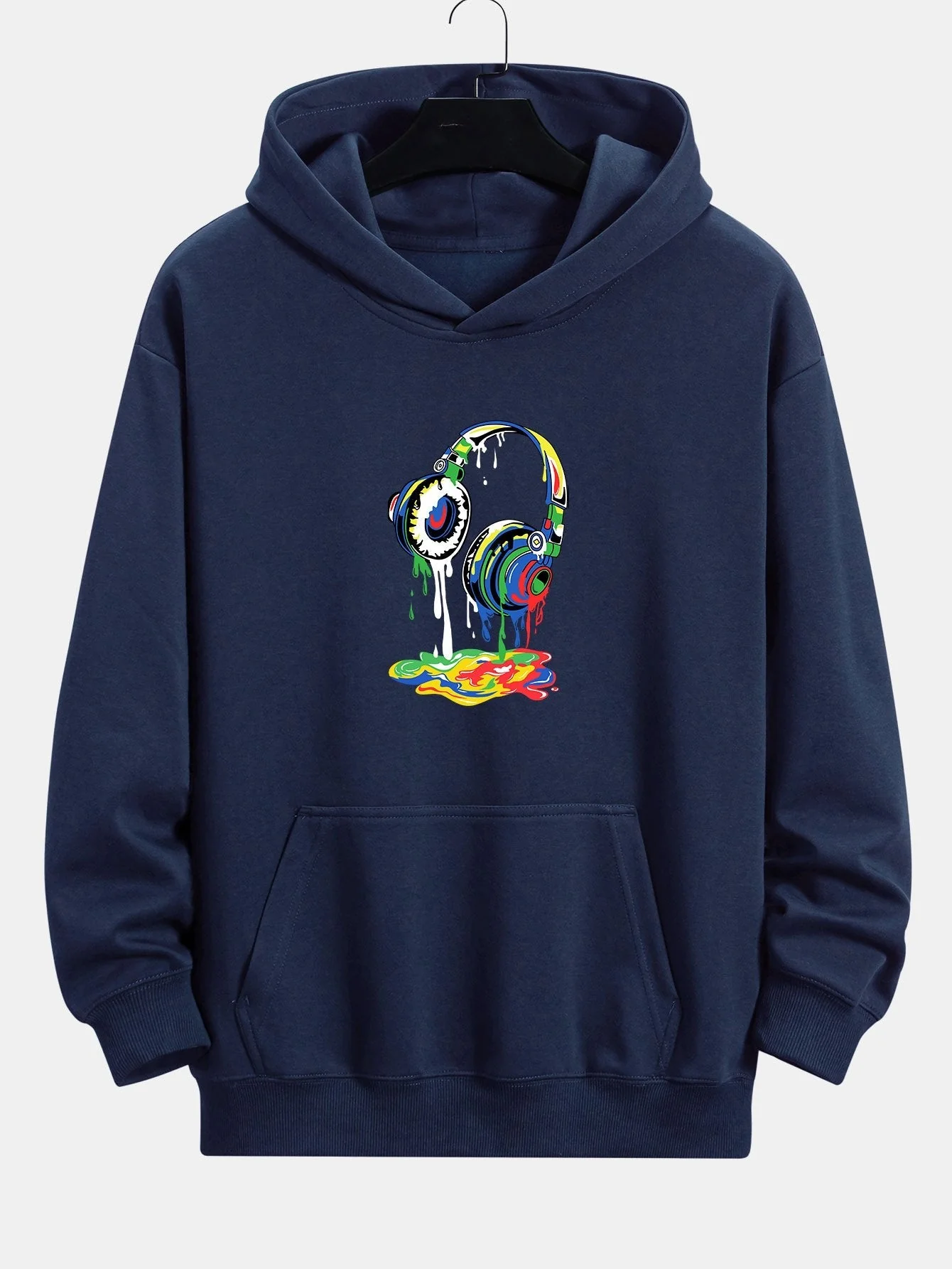 Tyrell | Dissolving Headphones Print Relax Fit Hoodie - Image 5