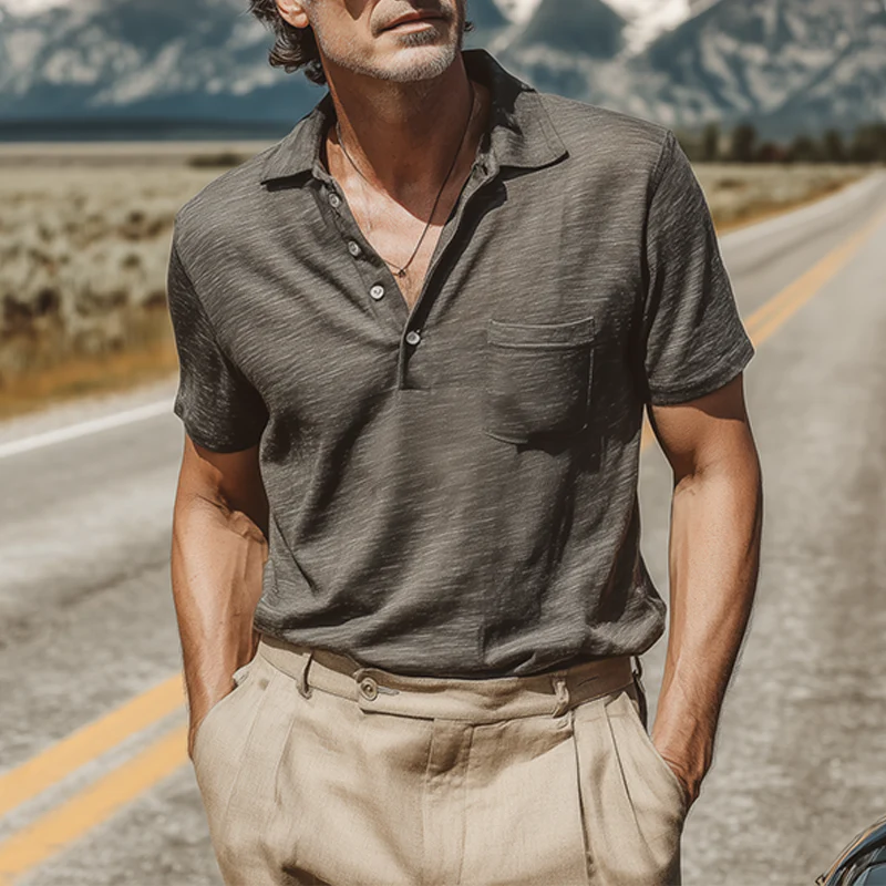 Tyrell | Men'S Spring And Summer Fashion Casual Bamboo Cotton Comfortable Breathable Short-Sleeved Polo Shirt - Image 5