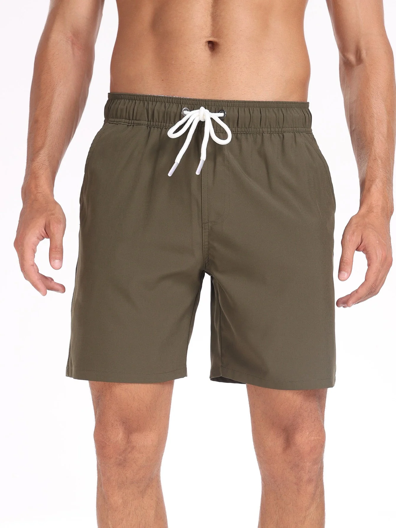 Ubaldo® | 2 In 1 Solid Color Drawstring Swim Shorts - Image 14