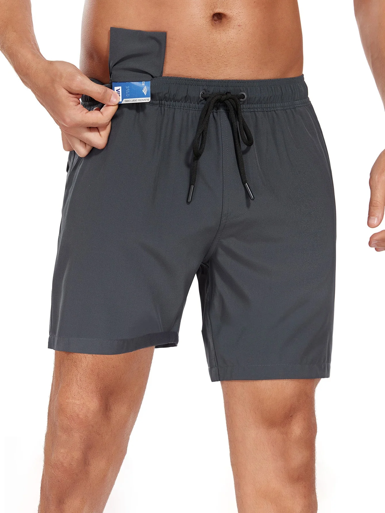 Ubaldo® | 2 In 1 Solid Color Drawstring Swim Shorts - Image 30