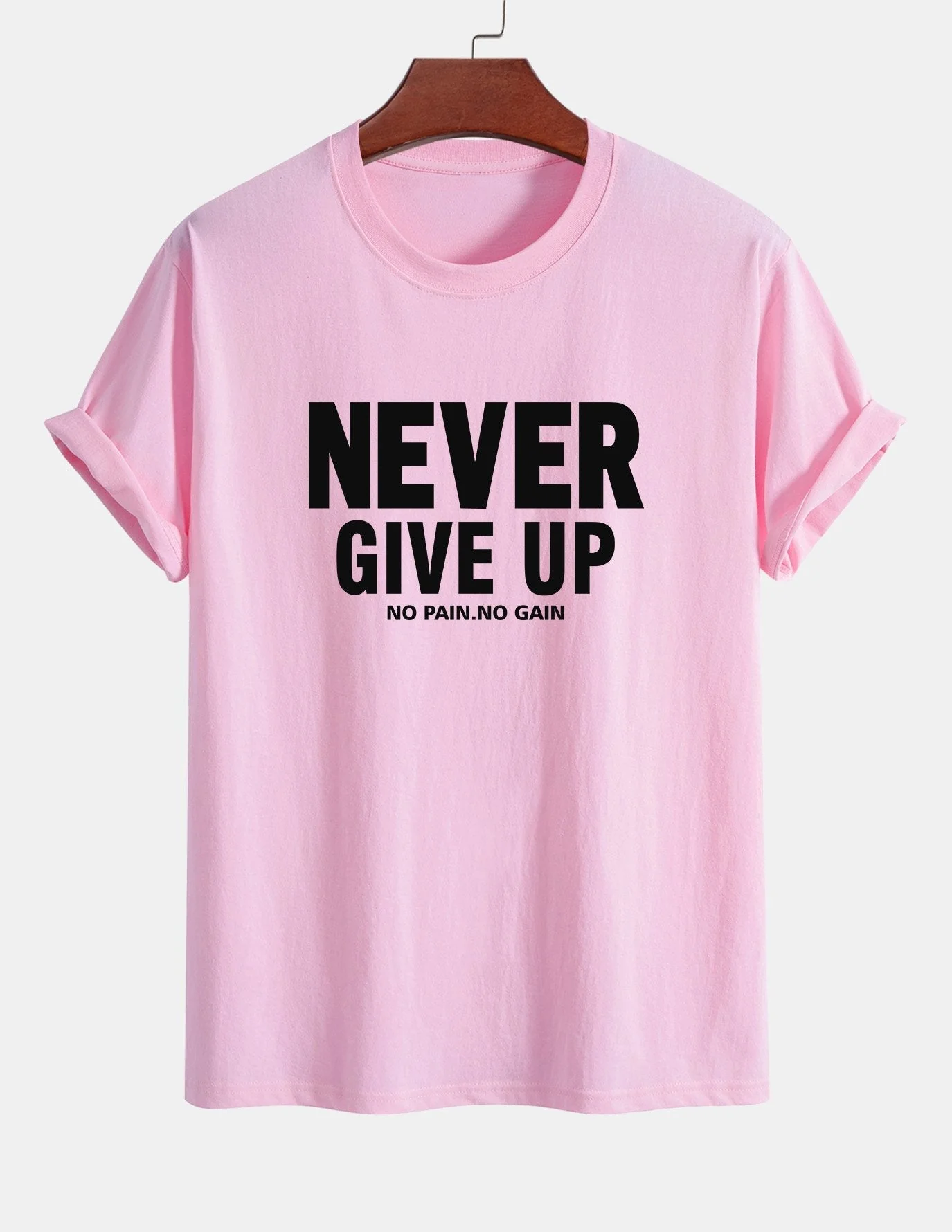 Ubaldo® | Never Give Up Print Cotton T-Shirt - Image 11