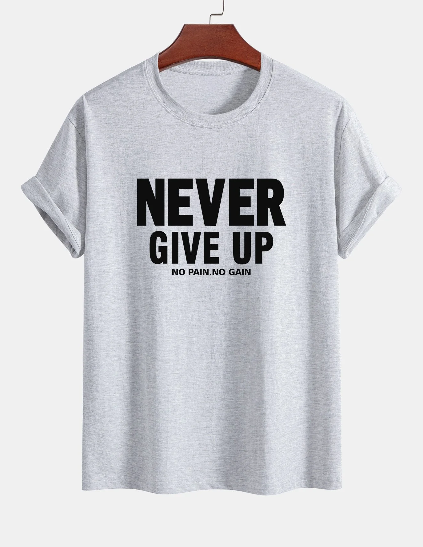 Ubaldo® | Never Give Up Print Cotton T-Shirt - Image 12