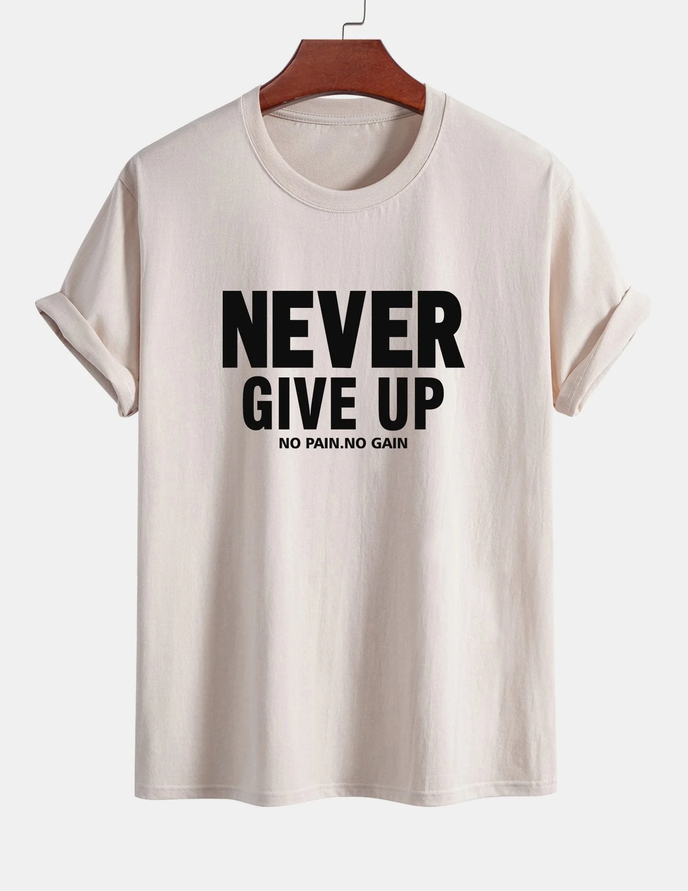 Ubaldo® | Never Give Up Print Cotton T-Shirt - Image 9