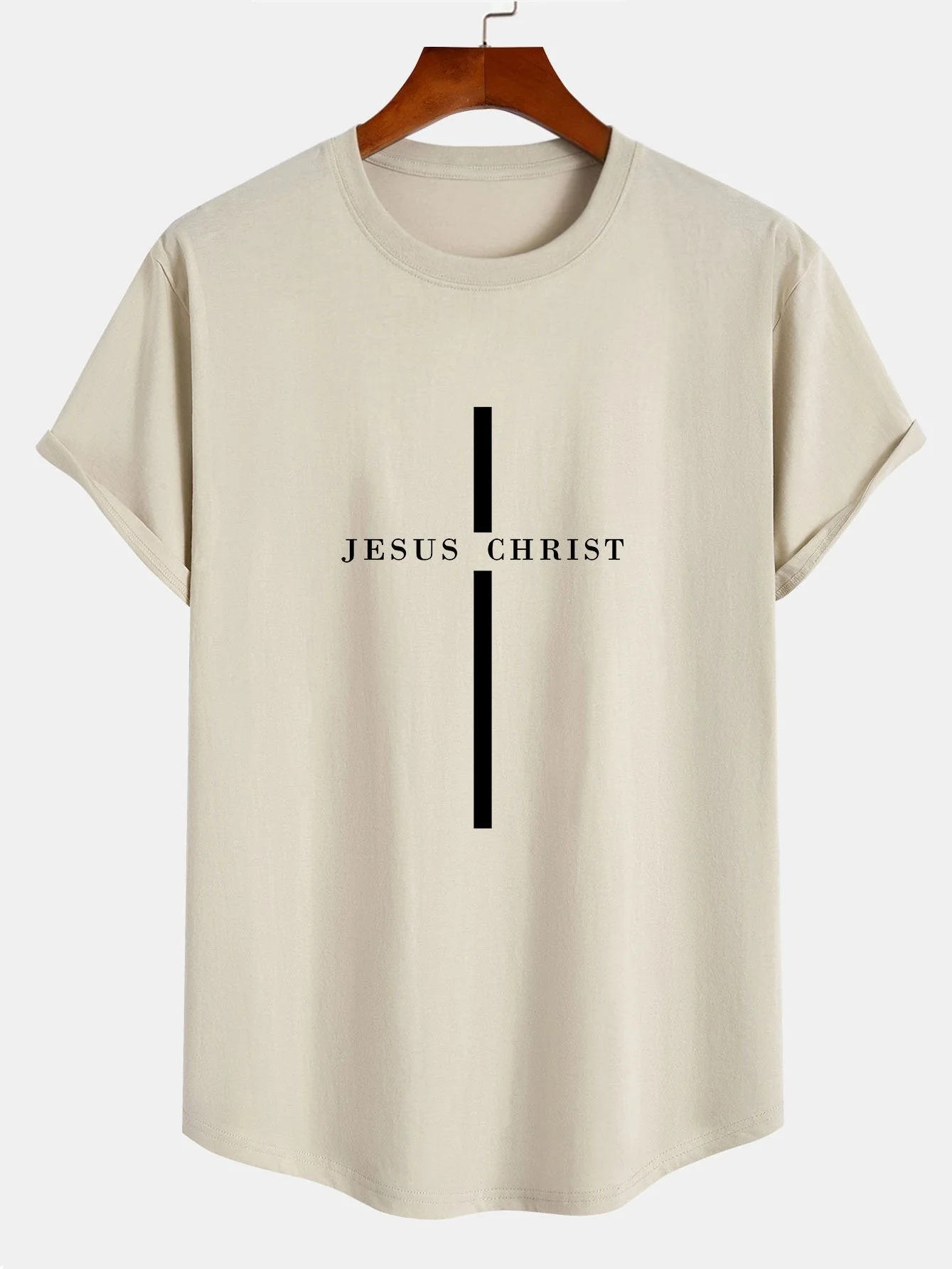 Ubaldo® | Stripe Print Cotton Arc Hem T-Shirt - Image 3
