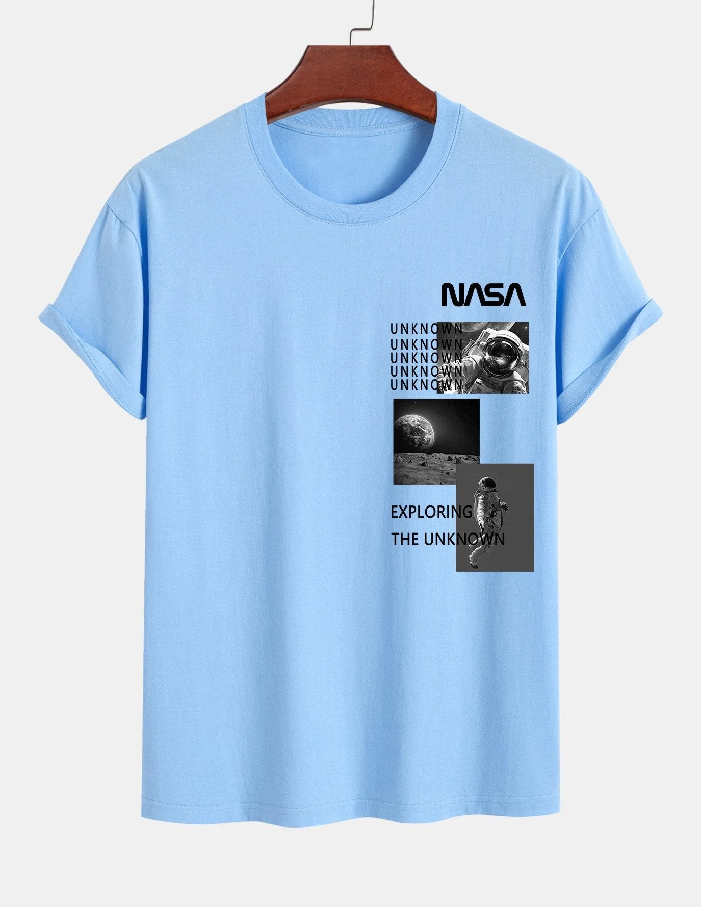 Ulpiano® | Nasa Moon Landing Print Cotton T-Shirt - Image 14