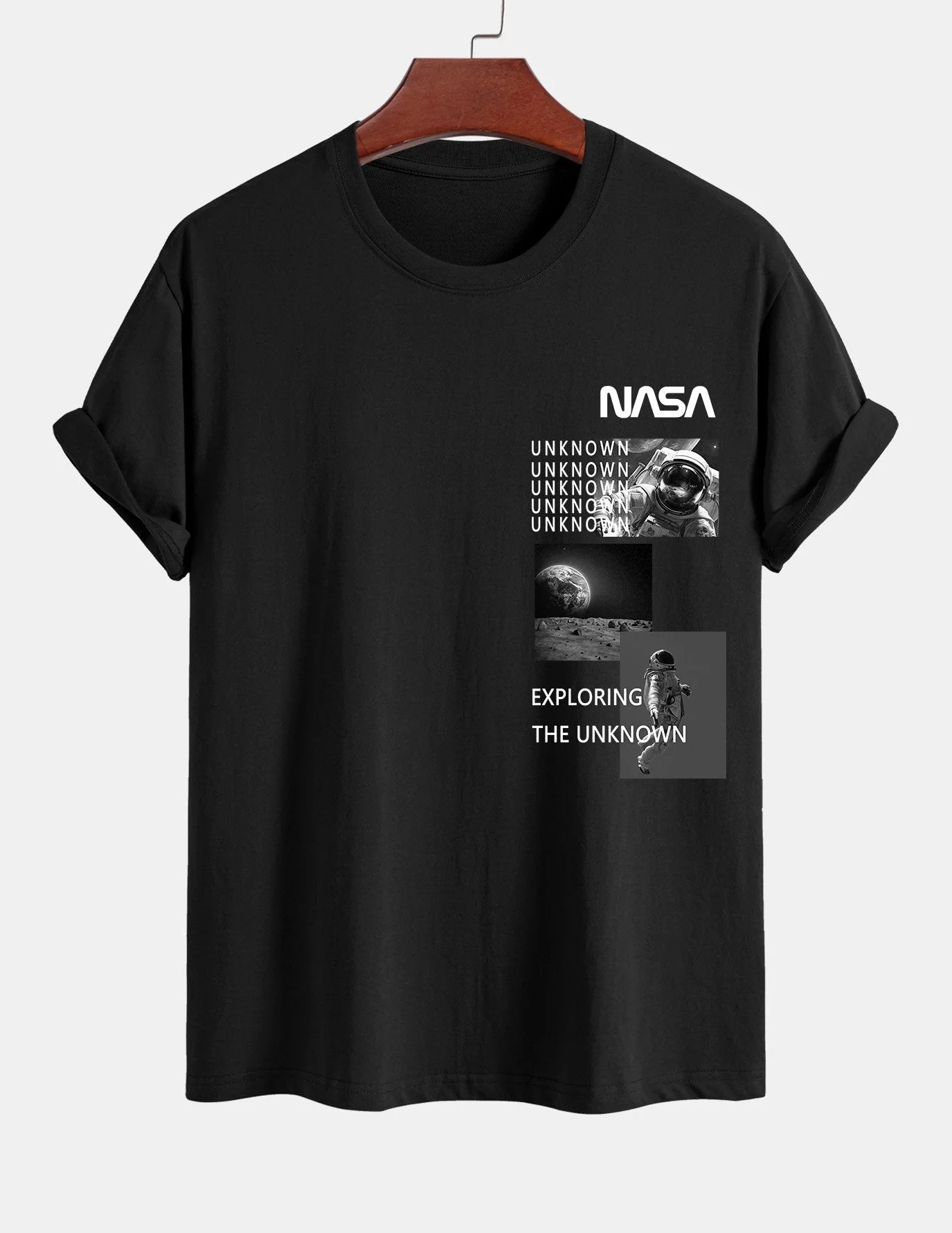 Ulpiano® | Nasa Moon Landing Print Cotton T-Shirt - Image 2