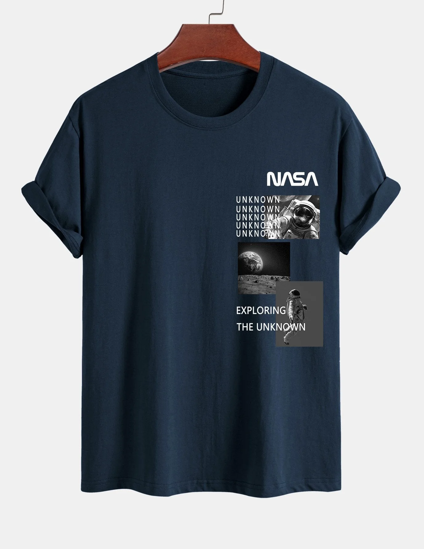 Ulpiano® | Nasa Moon Landing Print Cotton T-Shirt - Image 3