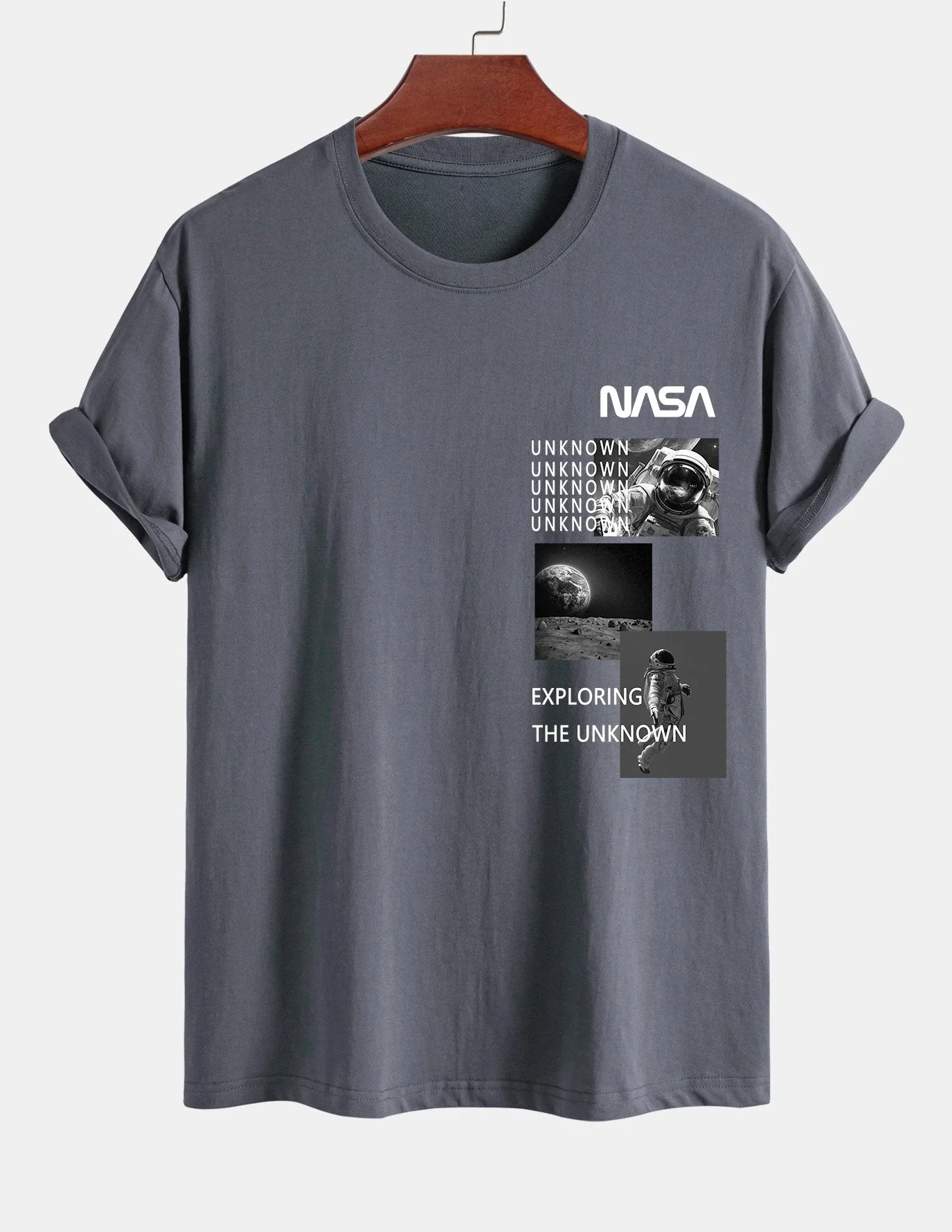 Ulpiano® | Nasa Moon Landing Print Cotton T-Shirt - Image 5