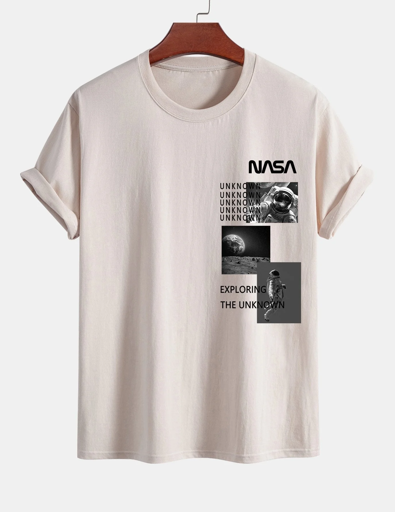 Ulpiano® | Nasa Moon Landing Print Cotton T-Shirt - Image 9