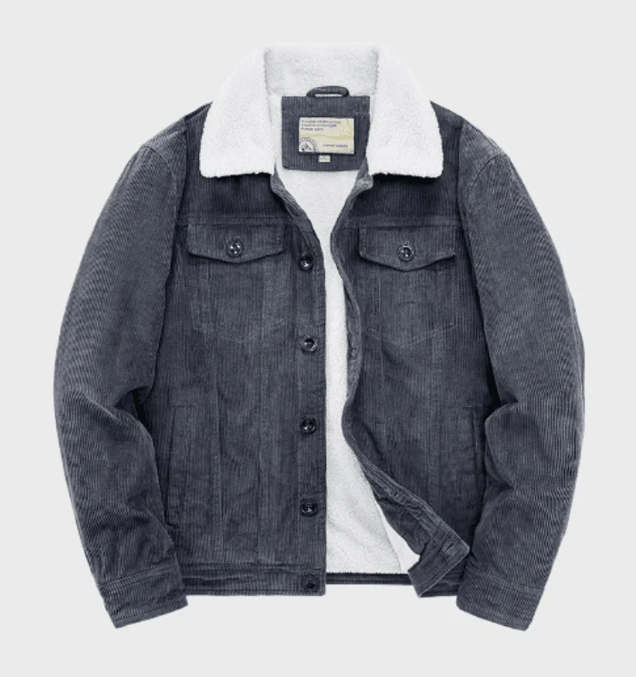 Unai | Sherpa-lined corduroy jacket for men - Image 2