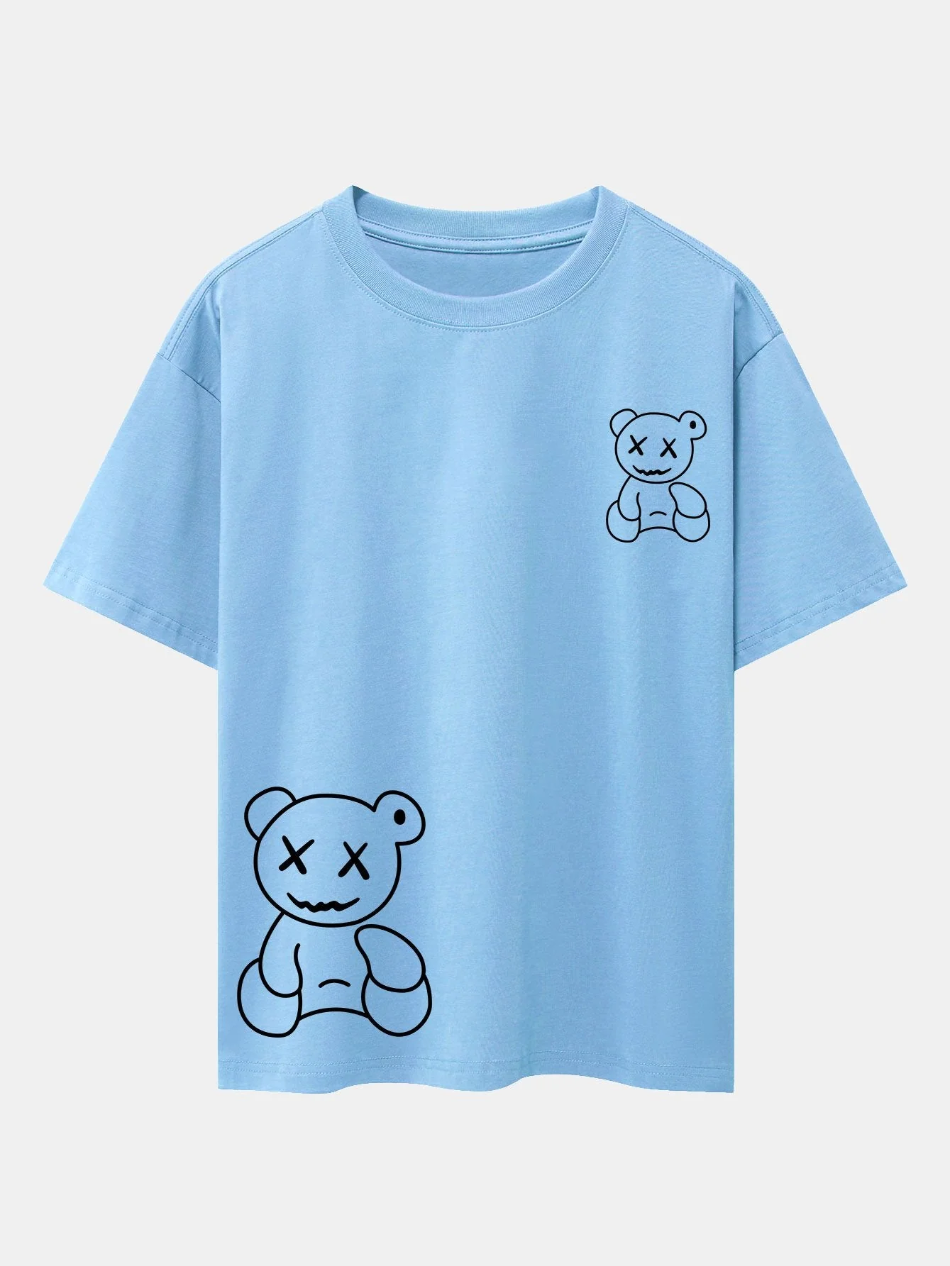 Urbano® | Bear line Print Drop Shoulder Oversize T-Shirt - Image 9
