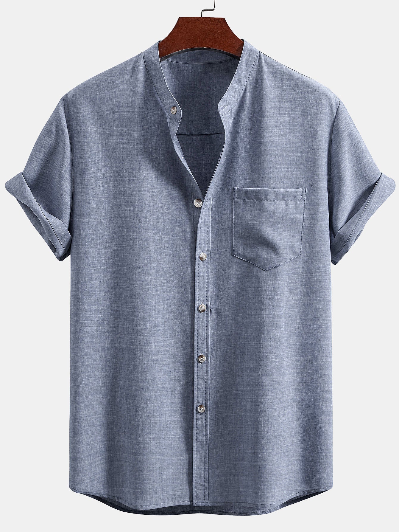Urbano® | Short Sleeve Stand Collar Shirt - Image 5