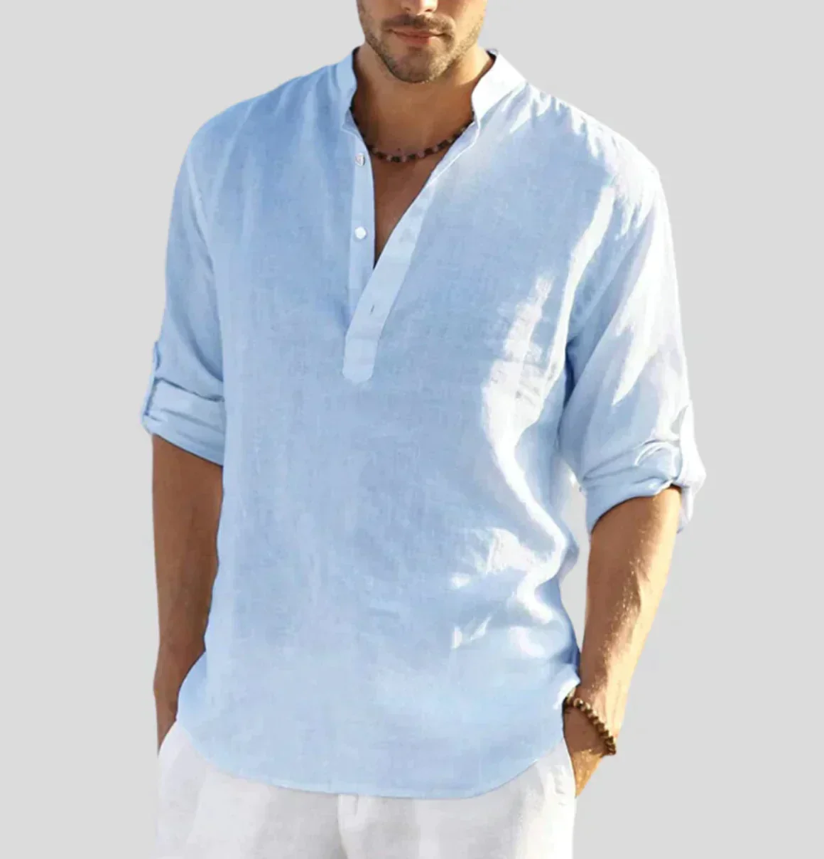 Uriah® | Elegant linen shirt with collar - Image 3