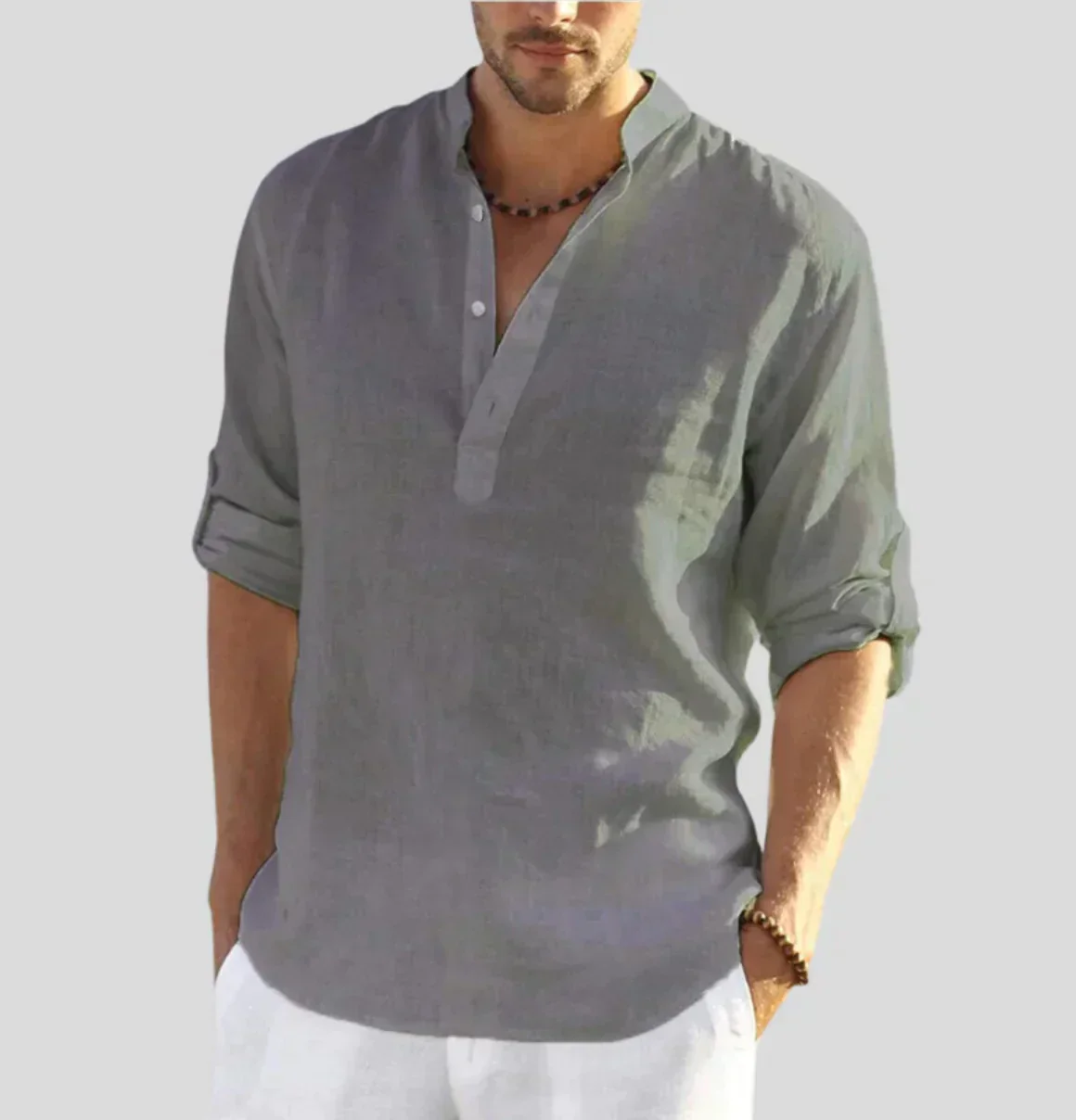 Uriah® | Elegant linen shirt with collar - Image 5
