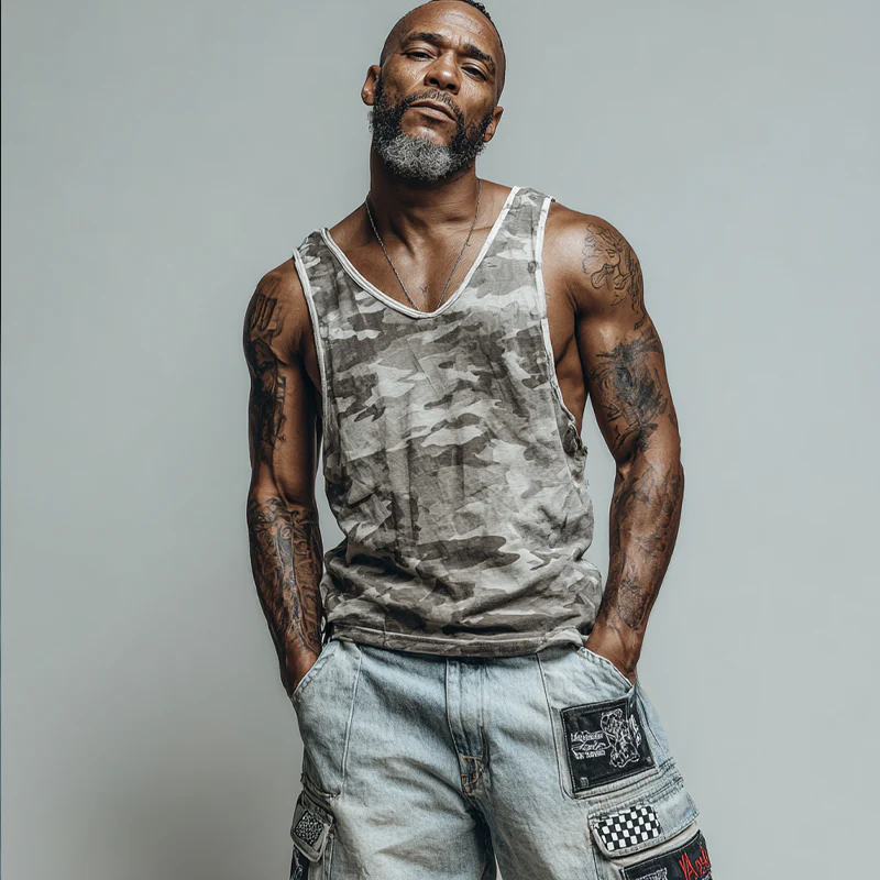 Uriah | Men'S Casual Camouflage Print V-Neck Tank Tops - Image 3