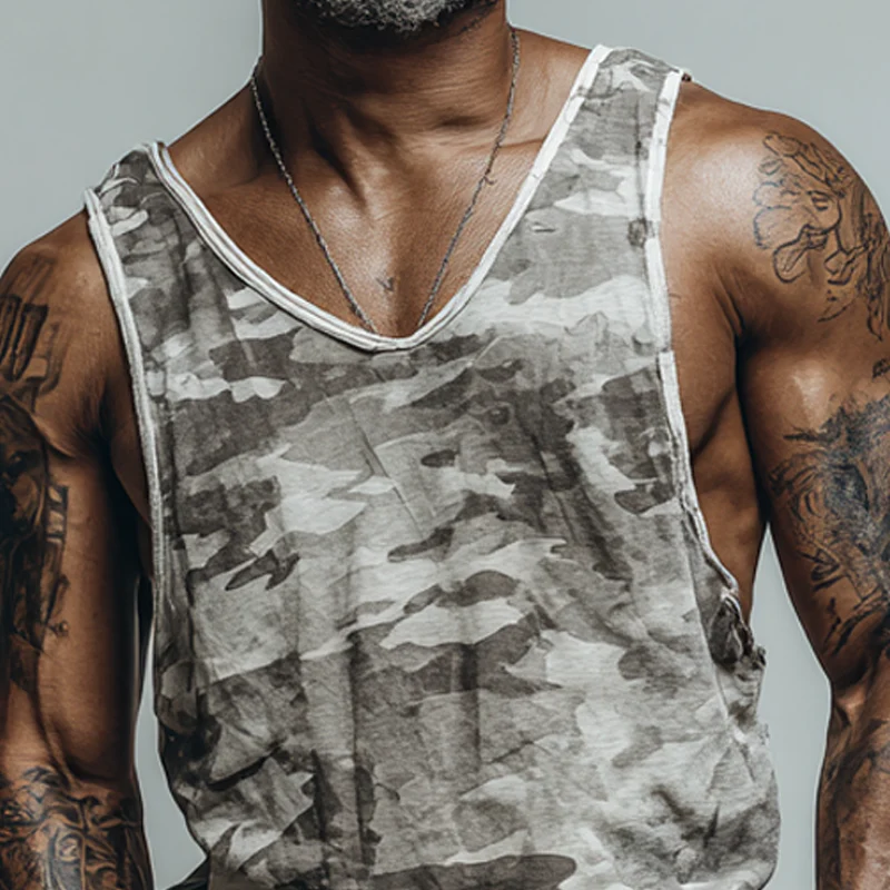 Uriah | Men'S Casual Camouflage Print V-Neck Tank Tops - Image 4