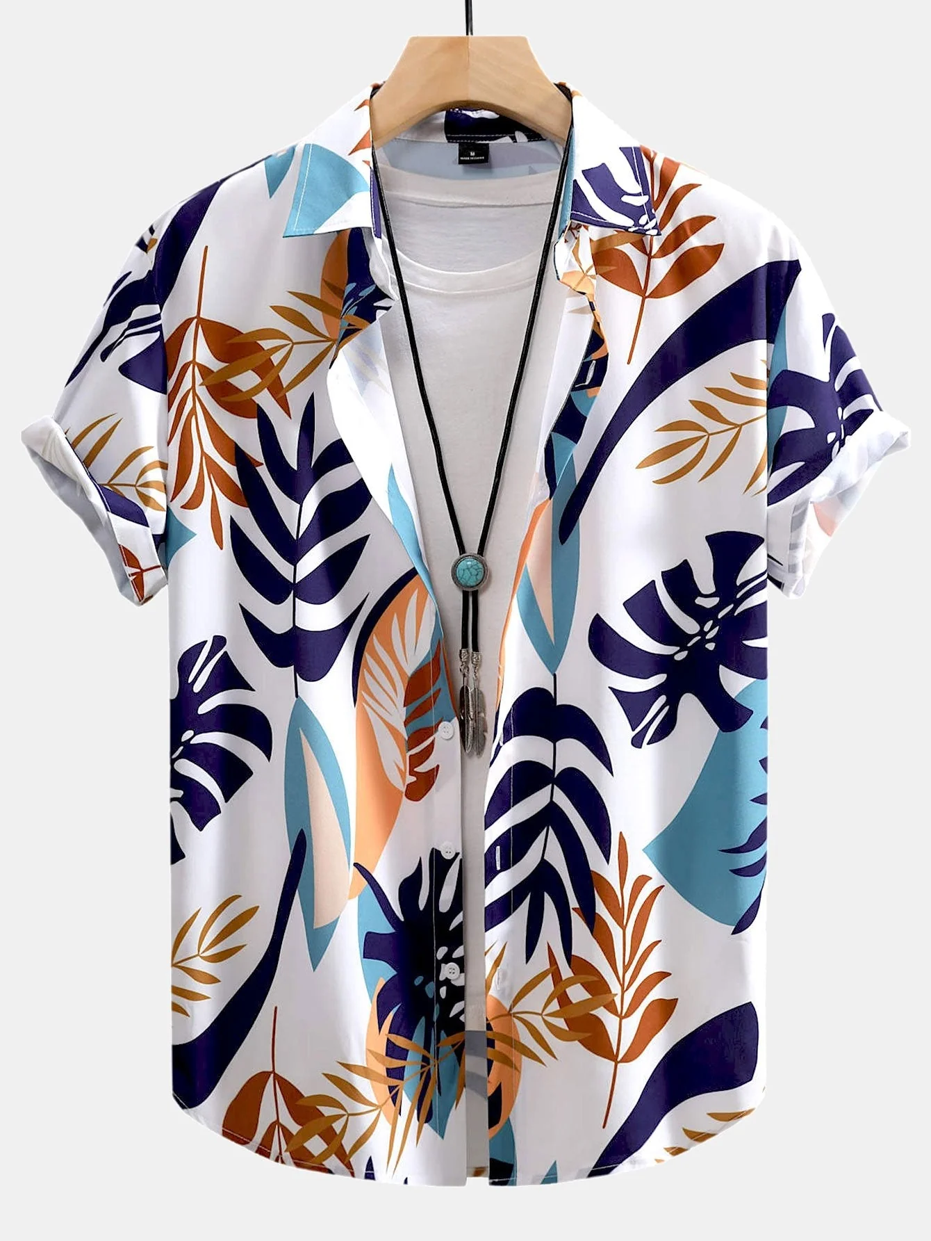 Valdemar® | Colorful Leaf Print Button Up Shirt - Image 6