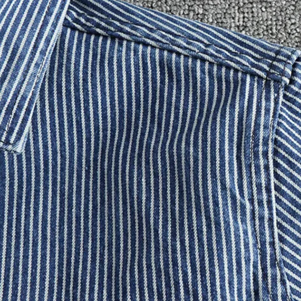Valdemar® | Fashionable striped men's shirt made of denim - Image 4