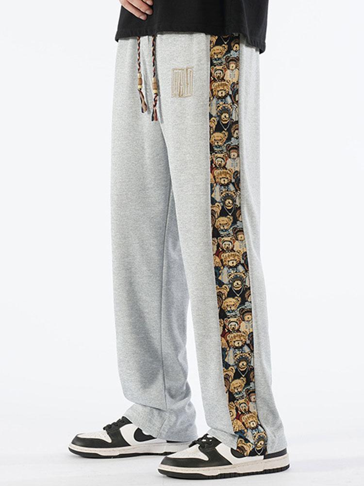 Valentín® | Bear Print Patchwork Straight Leg Pants - Image 5