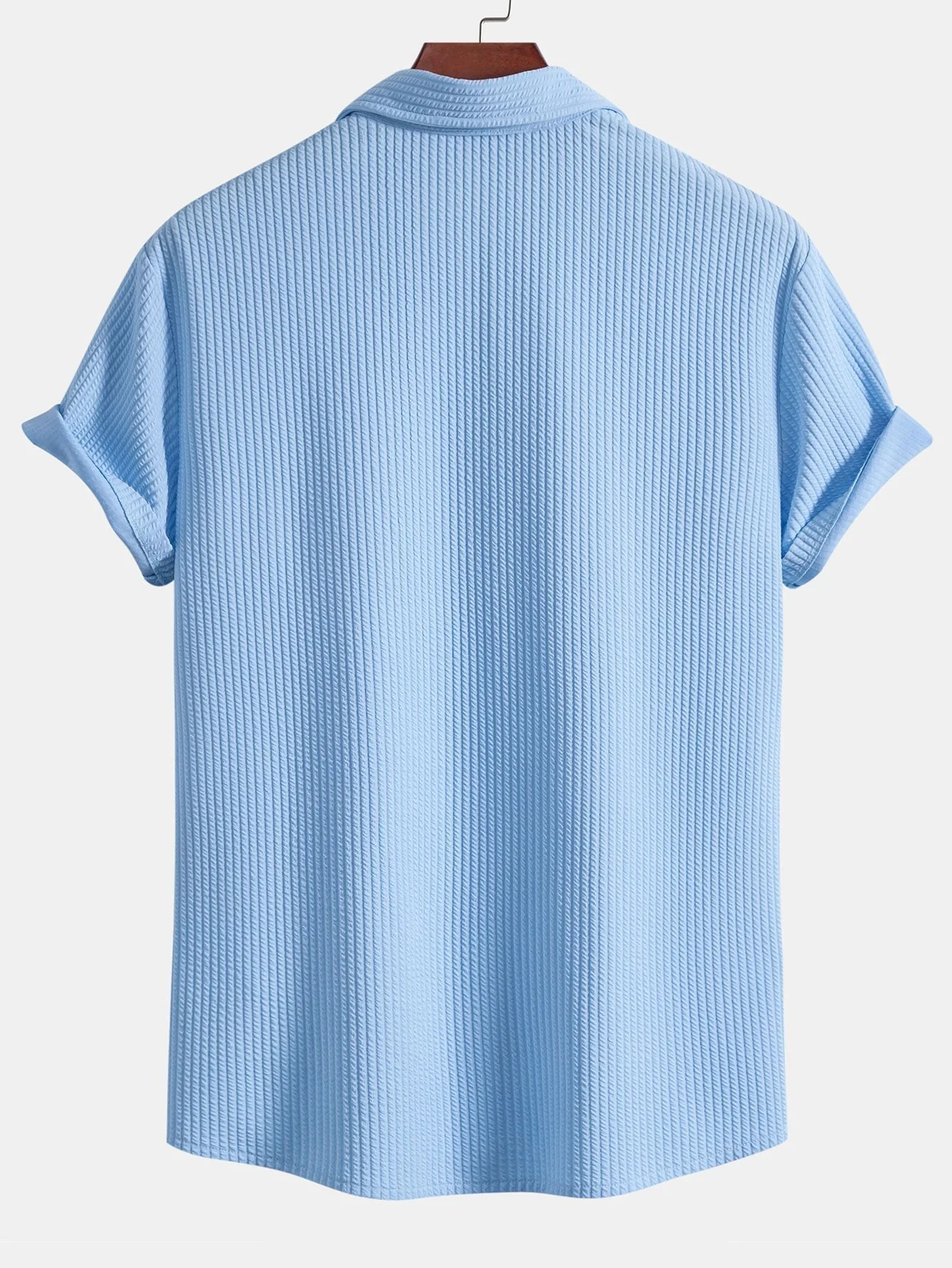 Valentín® | Muscle Fit Ribbed Button Up Shirt - Image 9