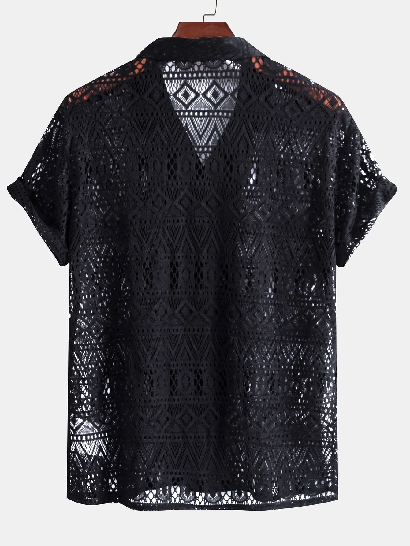 Valeriano® | Short Sleeve Geometry Textured Cuban Shirt - Image 5