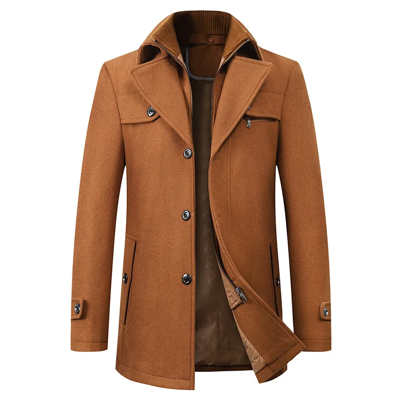Valeriano | Elegant men's wool blend coat with high collar - Image 4