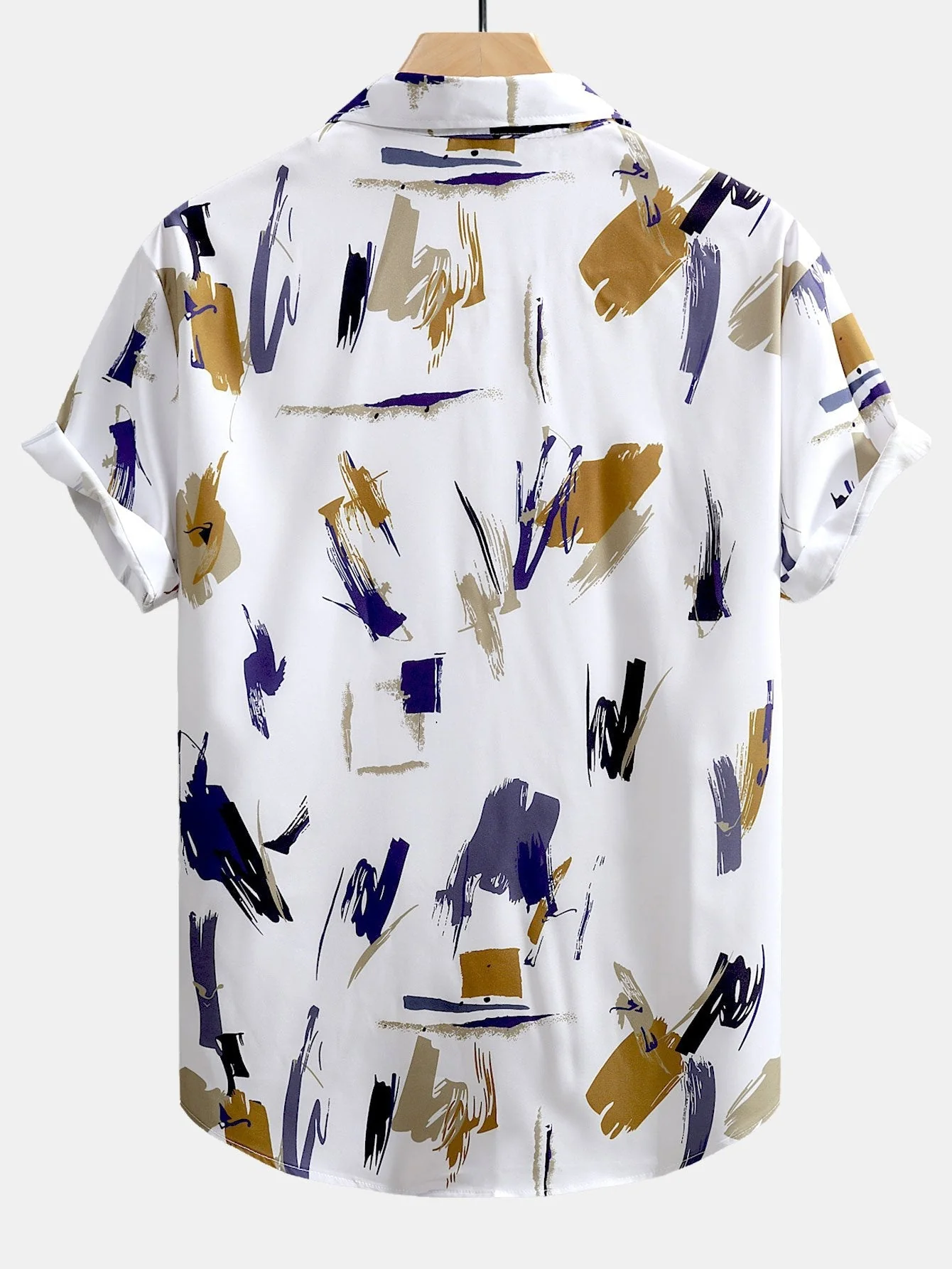 Ventura® | Brushstroke Print Button Up Shirt - Image 2