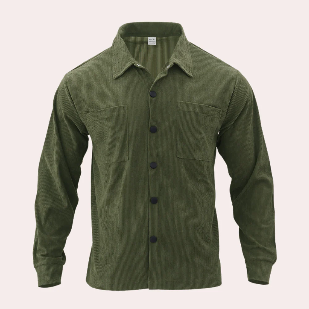 Ventura® | Robust long sleeve corduroy shirt for men
