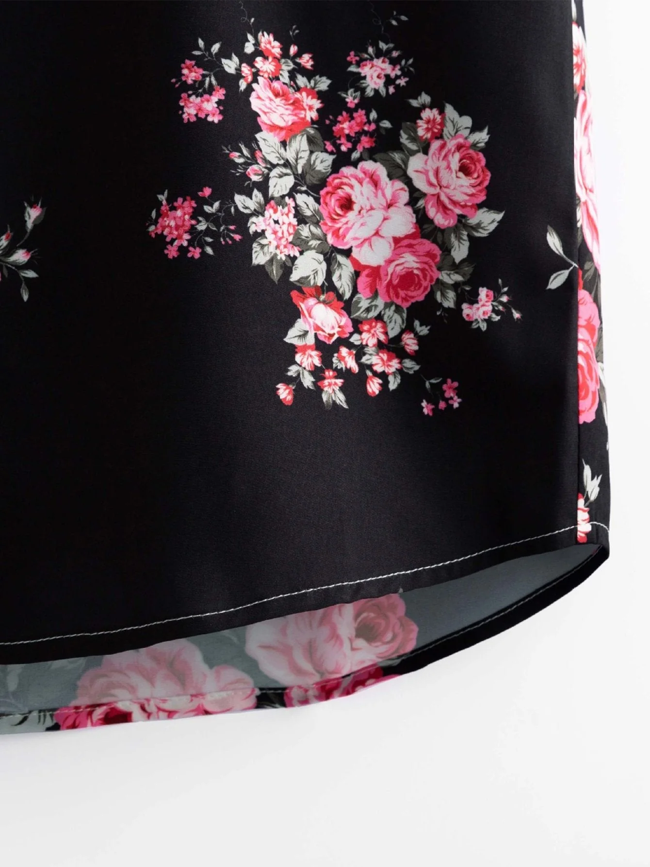 Veremundo® | Two Tone Rose Print Button Up Shirt - Image 8