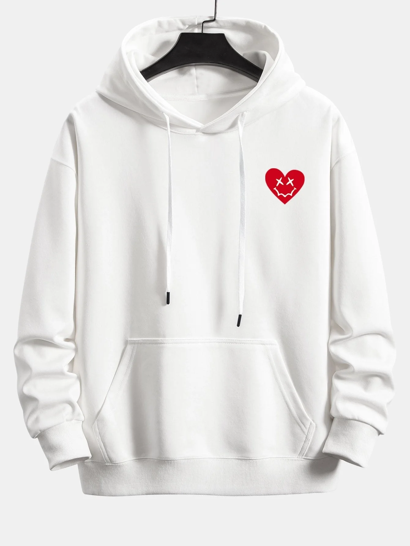 Vernon | Heart Shaped Smiley Face Print Relax Fit Hoodie - Image 2