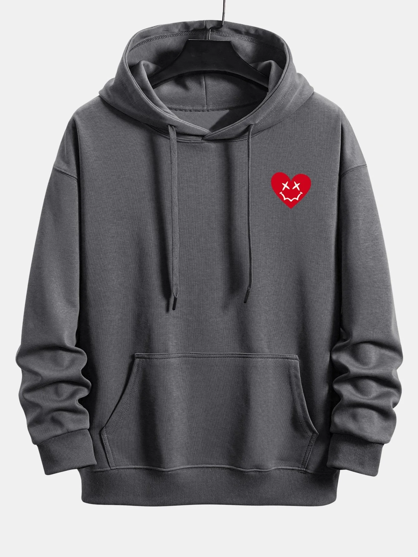 Vernon | Heart Shaped Smiley Face Print Relax Fit Hoodie - Image 3