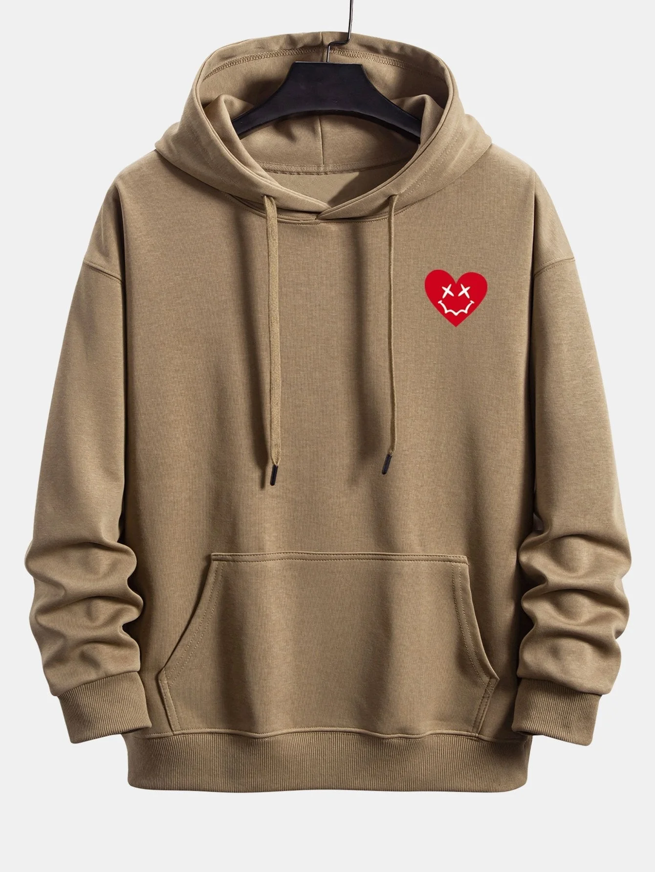 Vernon | Heart Shaped Smiley Face Print Relax Fit Hoodie - Image 4