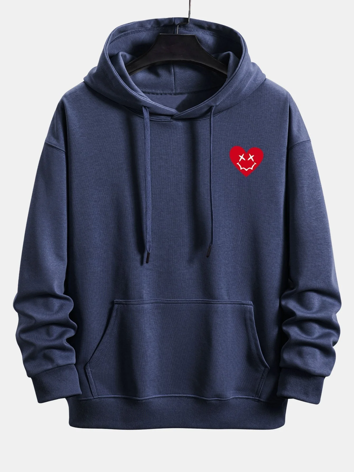 Vernon | Heart Shaped Smiley Face Print Relax Fit Hoodie - Image 5