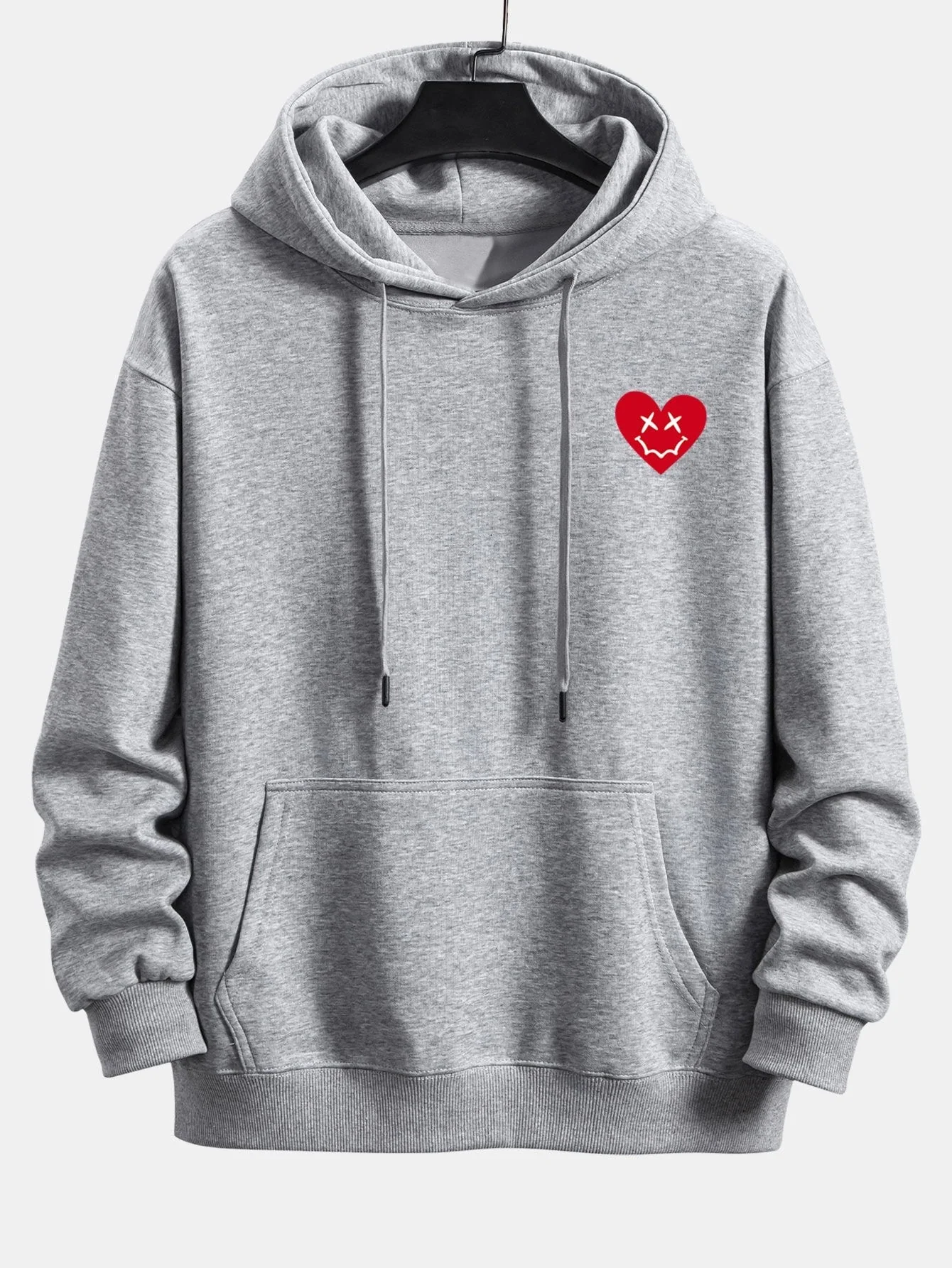 Vernon | Heart Shaped Smiley Face Print Relax Fit Hoodie - Image 6