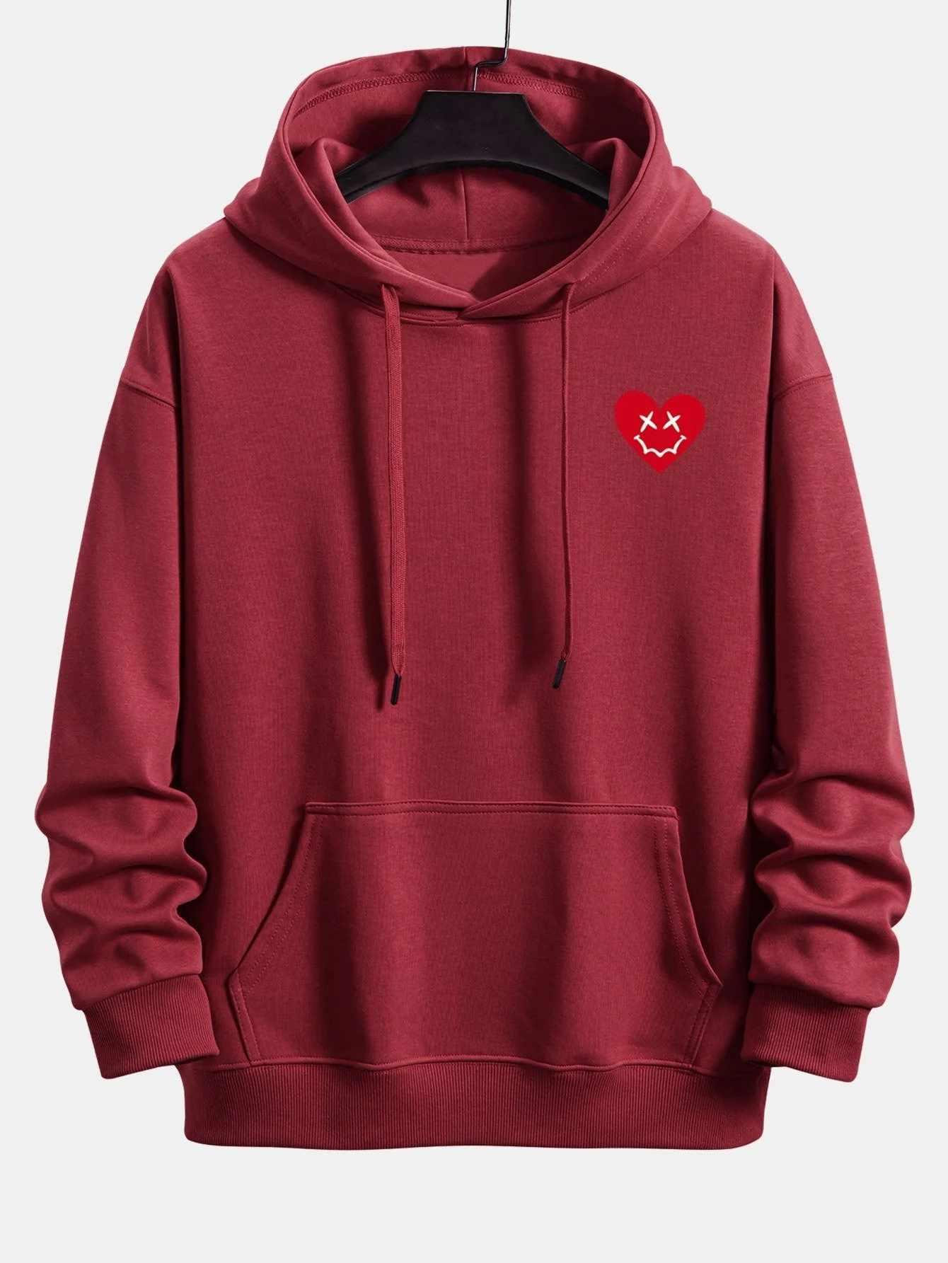 Vernon | Heart Shaped Smiley Face Print Relax Fit Hoodie - Image 7