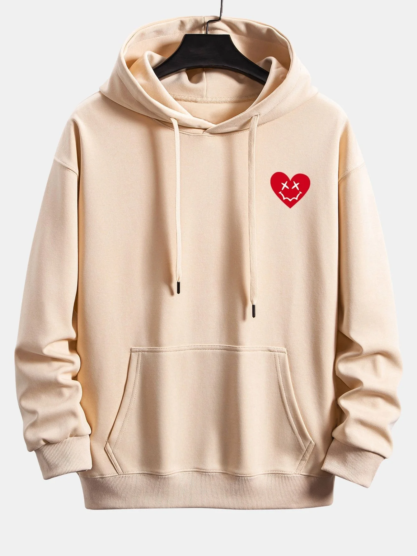 Vernon | Heart Shaped Smiley Face Print Relax Fit Hoodie - Image 8