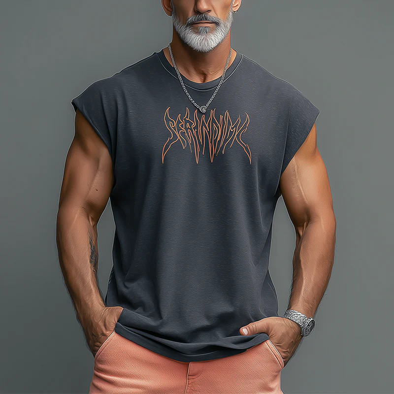 Vernon | Men'S Summer Fashion Printed Cotton Blended Sleeveless Tank Top - Image 2