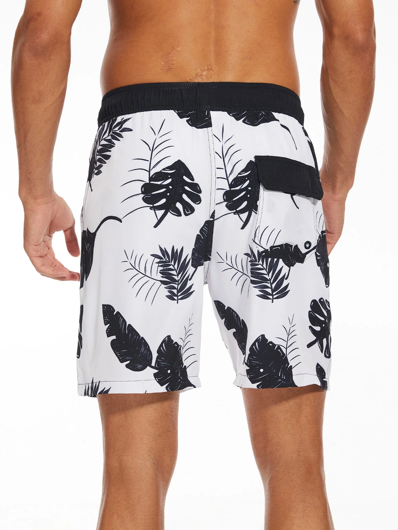 Vicente® | 2 In 1 Tropical Leaves Print Swim Shorts - Image 6