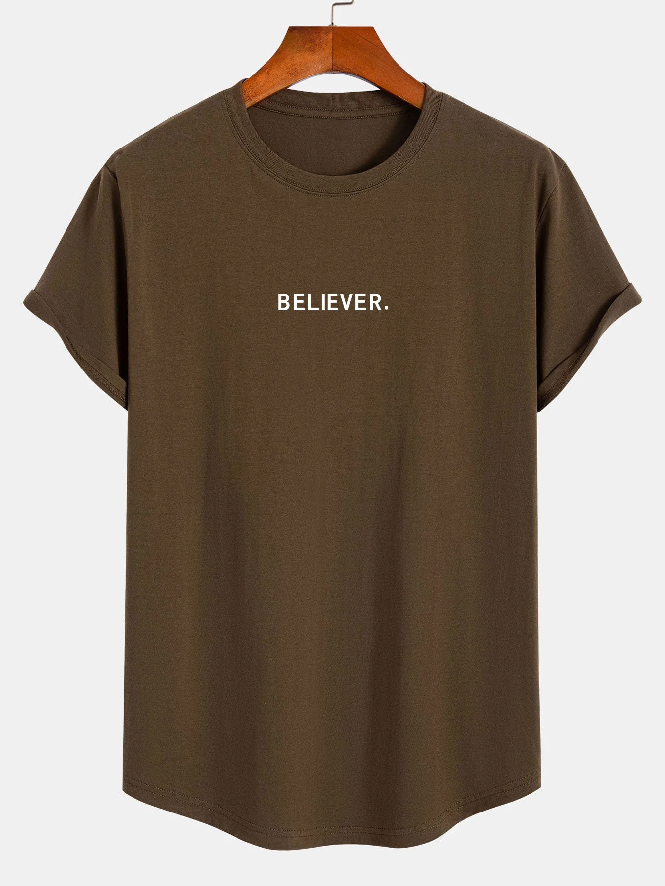Víctor® | Print Cotton Arc Hem T-Shirt - Image 4