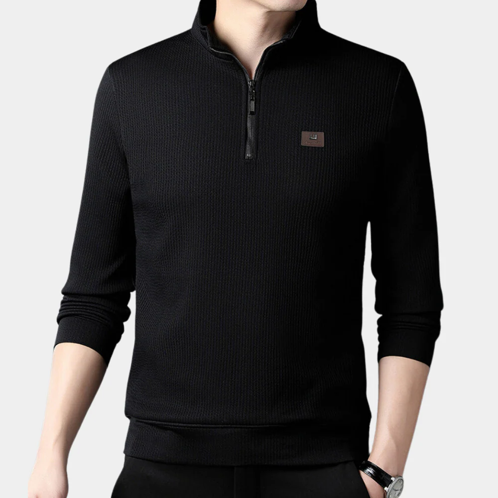 Victoriano® | Elegant men's T-shirt with partial zip - Image 2