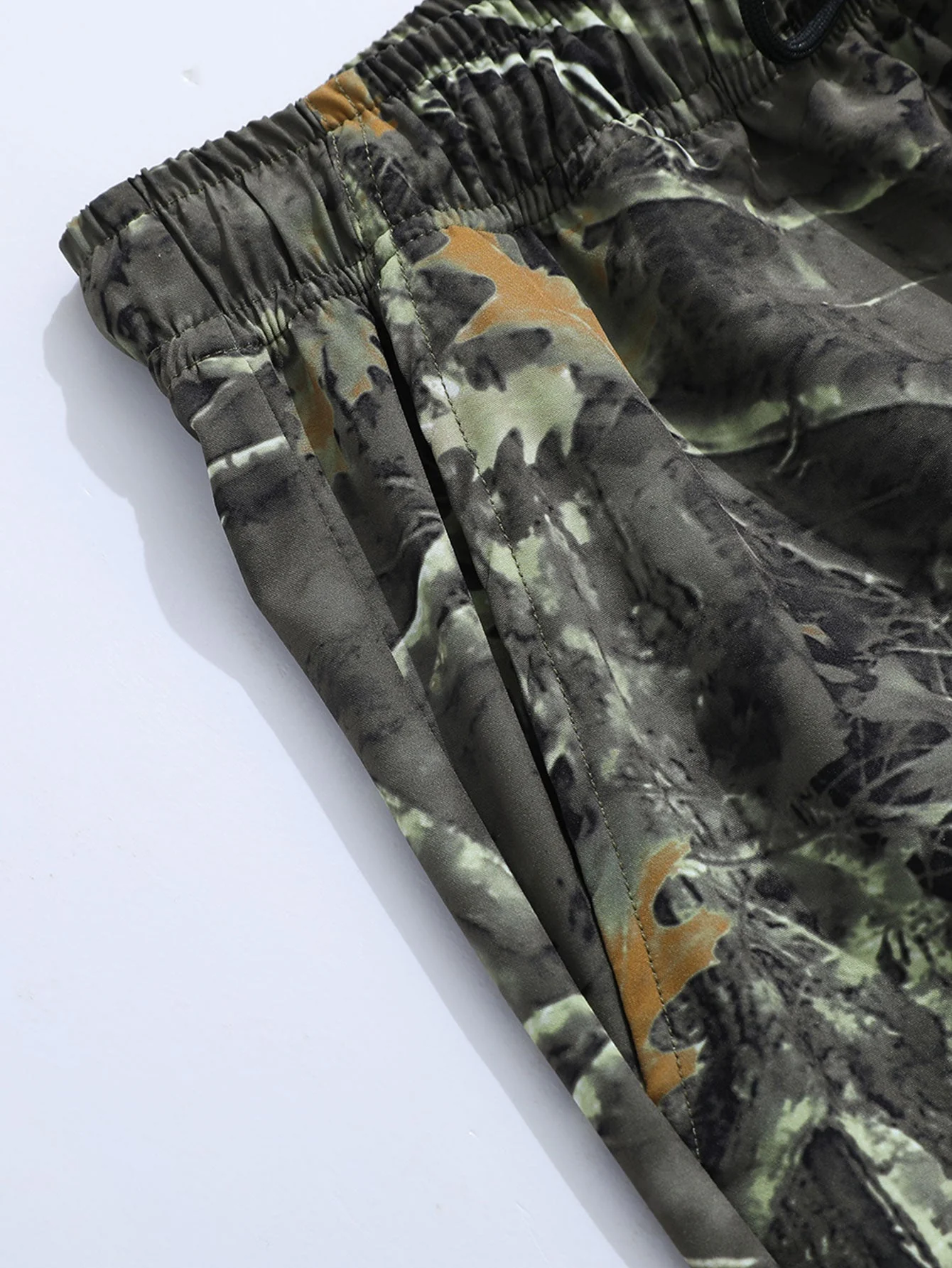 Victorius | Forest Camo Print Drawstring Shorts - Image 5