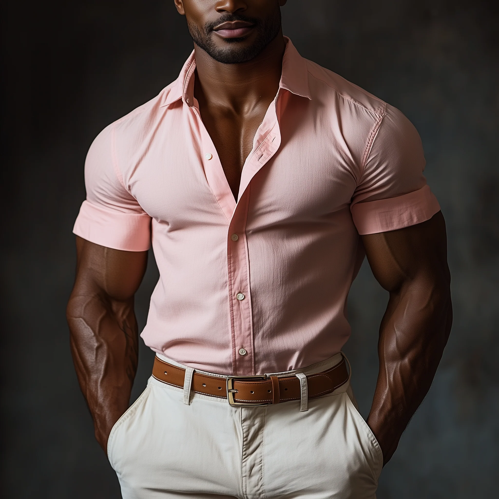 Vince | Men'S Summer Fashion Solid Color Cotton And Linen Short-Sleeved Shirt - Image 2