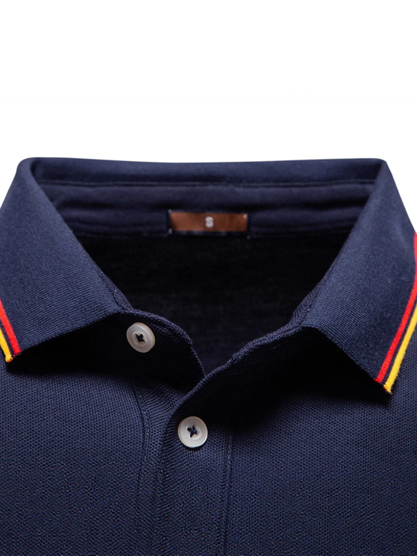 Vincent | Long Sleeved Contrast Polo Shirt - Image 10
