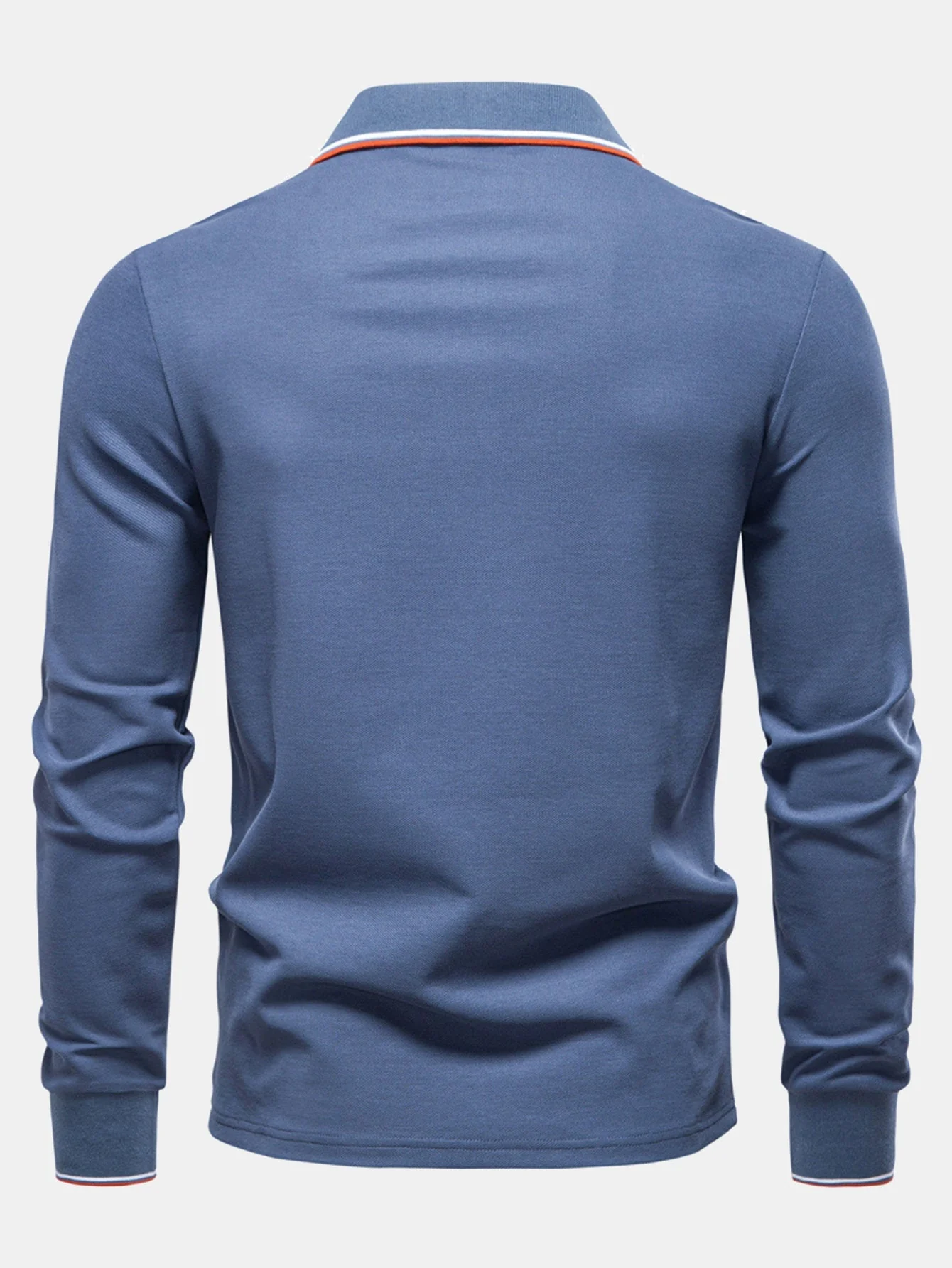 Vincent | Long Sleeved Contrast Polo Shirt - Image 12
