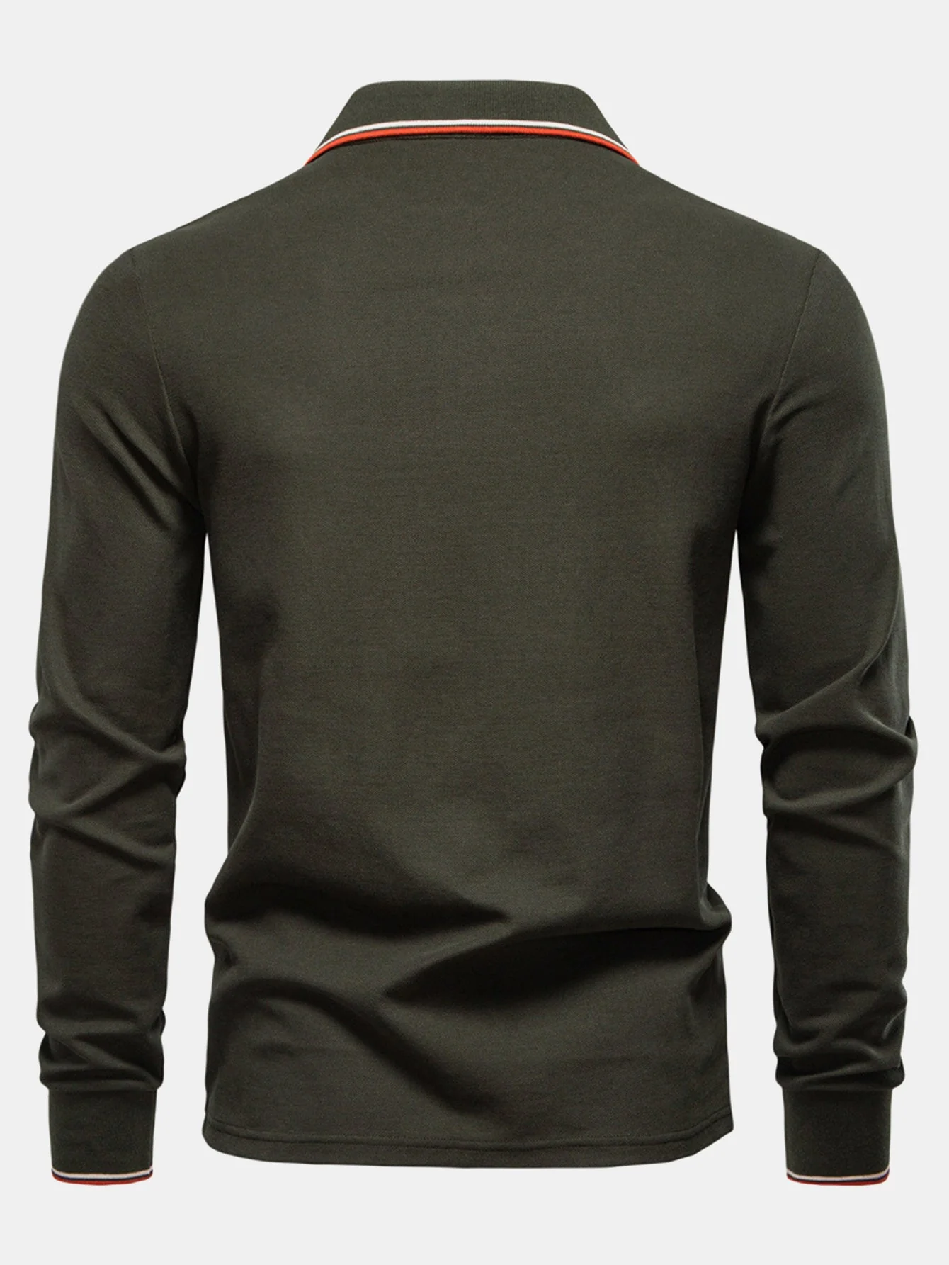Vincent | Long Sleeved Contrast Polo Shirt - Image 14