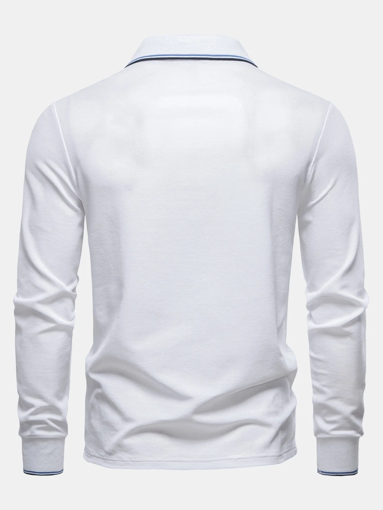 Vincent | Long Sleeved Contrast Polo Shirt - Image 3