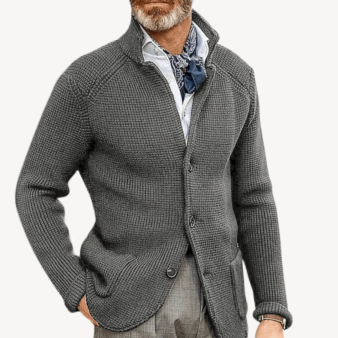 Vito | Classic wool knit cardigan with button placket - Image 5