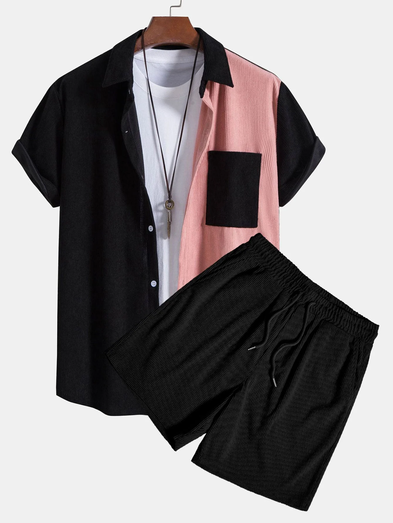 Wade® | Two Tone Corduroy Shirt & Corduroy Shorts - Image 2