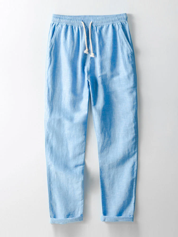 Warren® | Linen Short Sleeve Basic T-Shirt & Linen Straight Trousers - Image 7